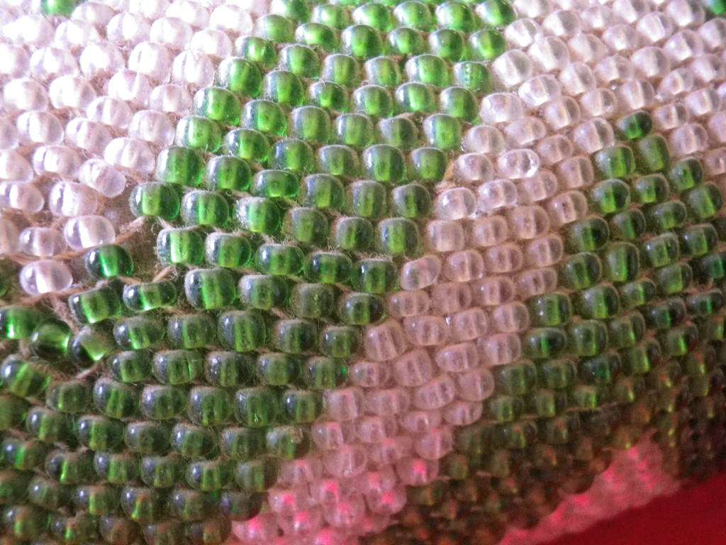 RHODESIA - EARLY NDEBELE POWDER HORN - BEADED + ORIGINAL STOPPER - FROM MATOPOS AREA       (8608)