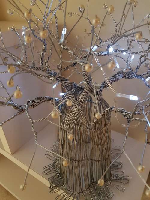 Absolutely Stunning & Unusual Handmade Table Light with Fairy Lights / Battery Operated