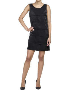Branded G-Couture Black Silky Feel Layered Dress / Size 34
