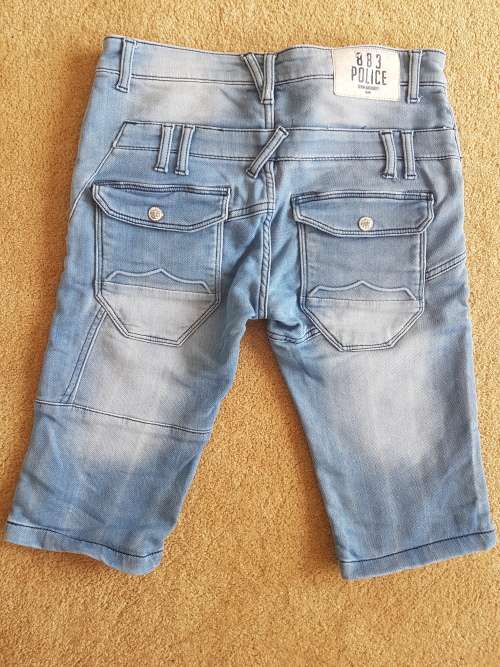 Men's Branded "Police" Denim Shorts / Size: 28 / Bargain Starting Bid!