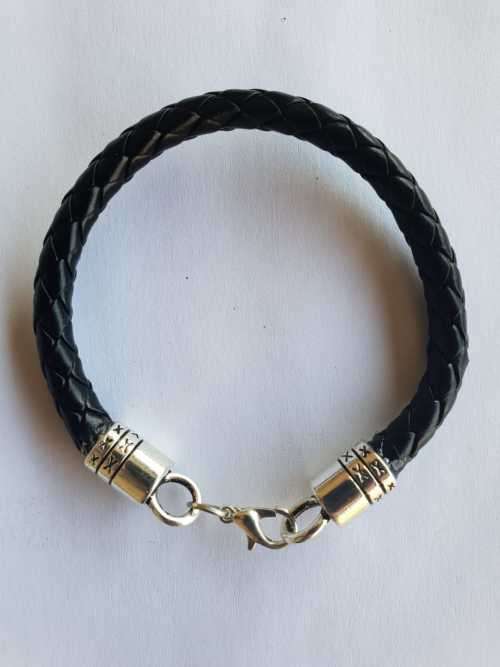 Trendy Black Leather Rope Bracelet *** Bargain R1 starting bid ***