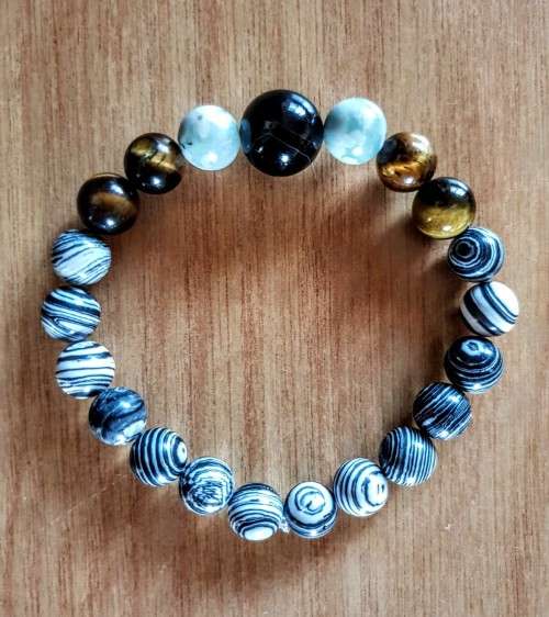 Tigers Eye & Black Obsidian Bracelet