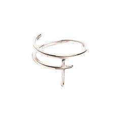 Delicate stainless steel cross ring