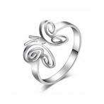 Stainless steel ring with butterfly design (adjustable)