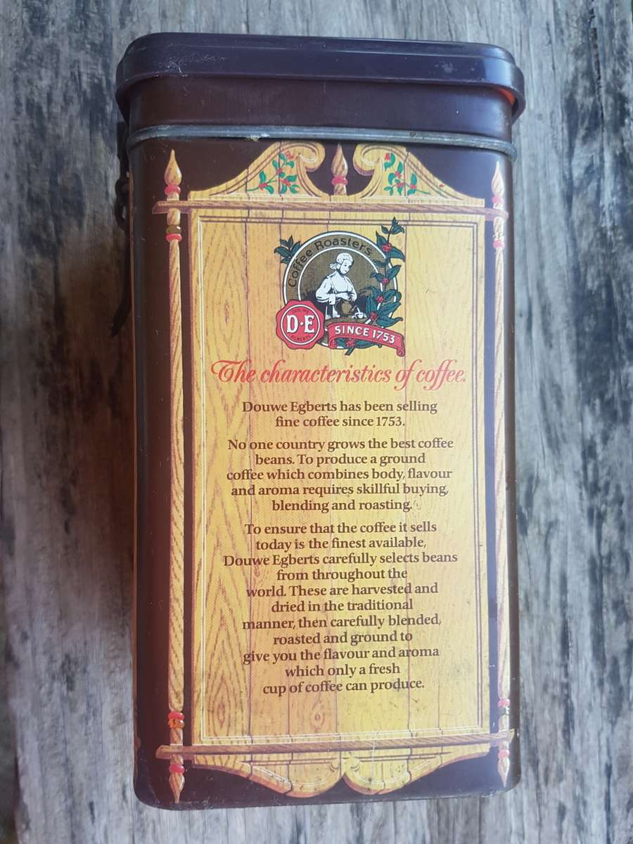 *** Collectors item *** Rare Douwe Egberts coffee roaster tin No dents, hard plastic top with metal