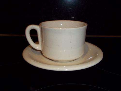 Set of 6 cups & saucers (ceramic / stoneware)
