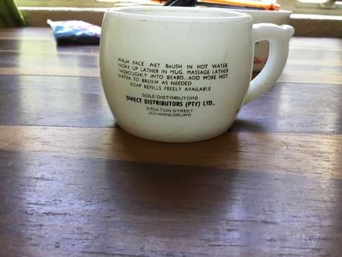 Throat cut blade, shaver and 3 shaving mugs