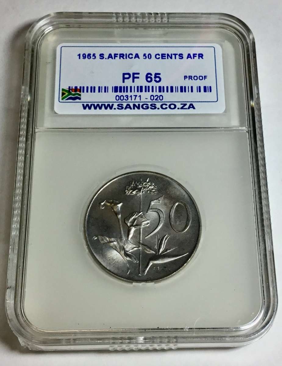 **1965 FIFTY CENTS -  Afrikaans** Graded PF65