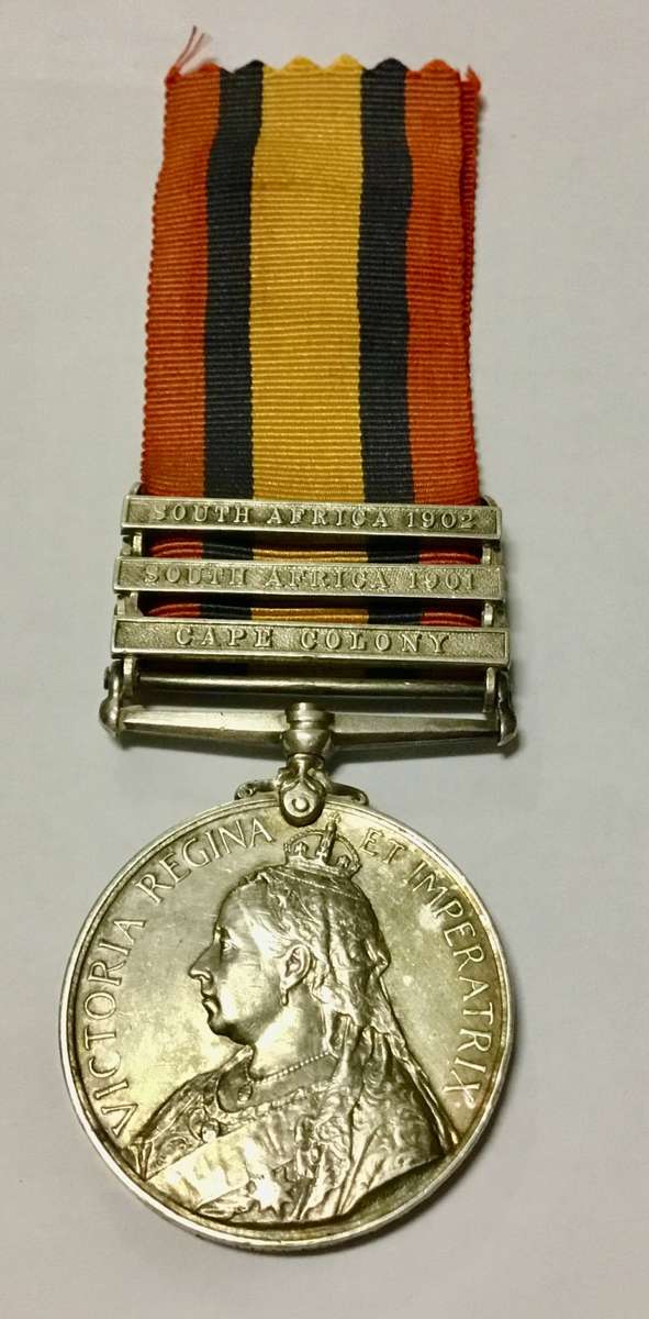 Ends on Sunday!! || Queens South Africa Medal to J. Tinker * Anglo Boer War 3rd Type * C.T. HDRS  ||