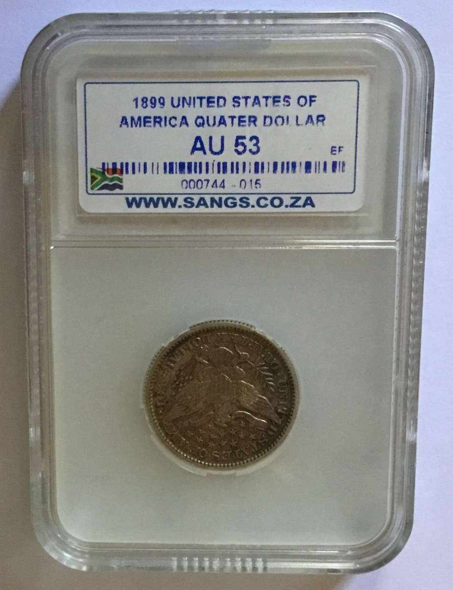1899 * UNITED STATES AMERICA * Quarter Dollar  - Graded AU53