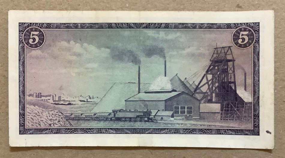 TW DE JONGH Five Rand Note EF