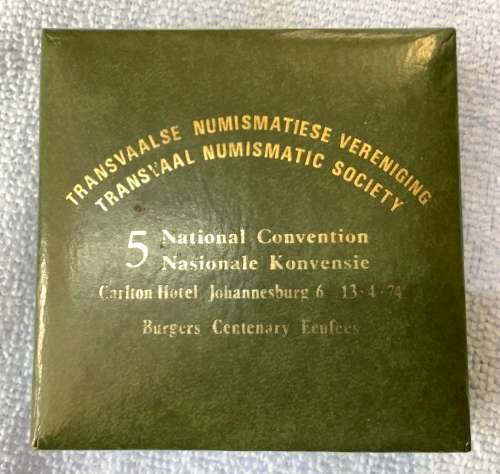 Transvaal Numismatic Society 5th National Convention 1974 Burgers Centenary Medallion
