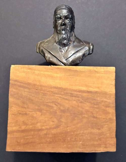 Bust of State President Paul Kruger by Phil Minnaar - Mounted on Wood