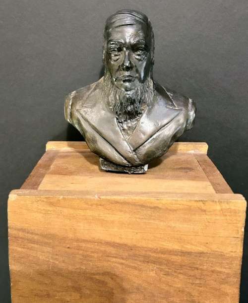 Bust of State President Paul Kruger by Phil Minnaar - Mounted on Wood