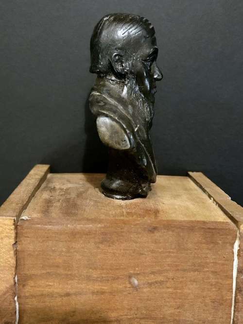 Bust of State President Paul Kruger by Phil Minnaar - Mounted on Wood