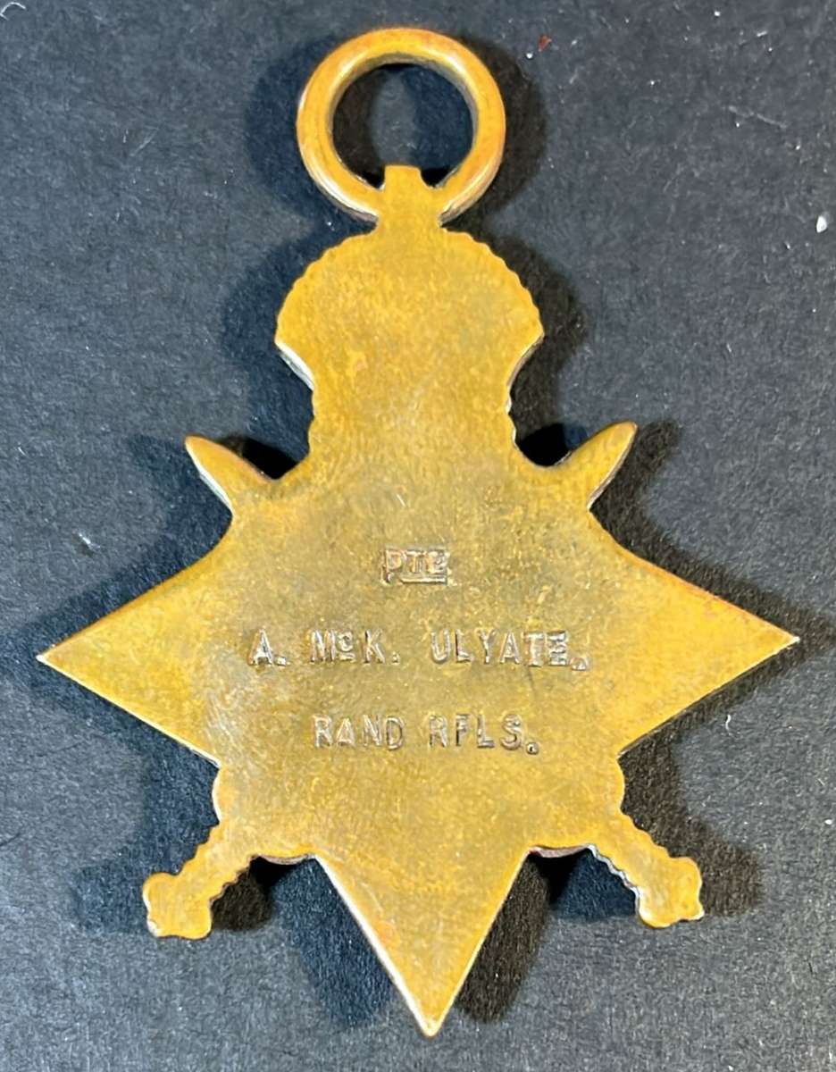 Delville Wood South African Casualty - Full Size Trio with Death Plaque: 9081 Corporal A.MC K.Ulyate