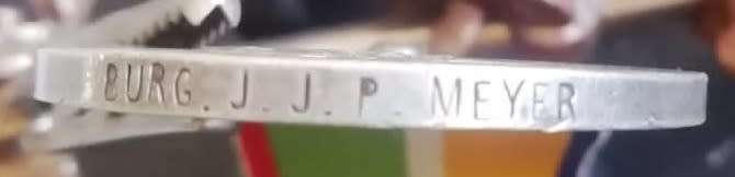 Full Size Anglo Boer War Medal (ABO) To: Burger J.J.P Meyer