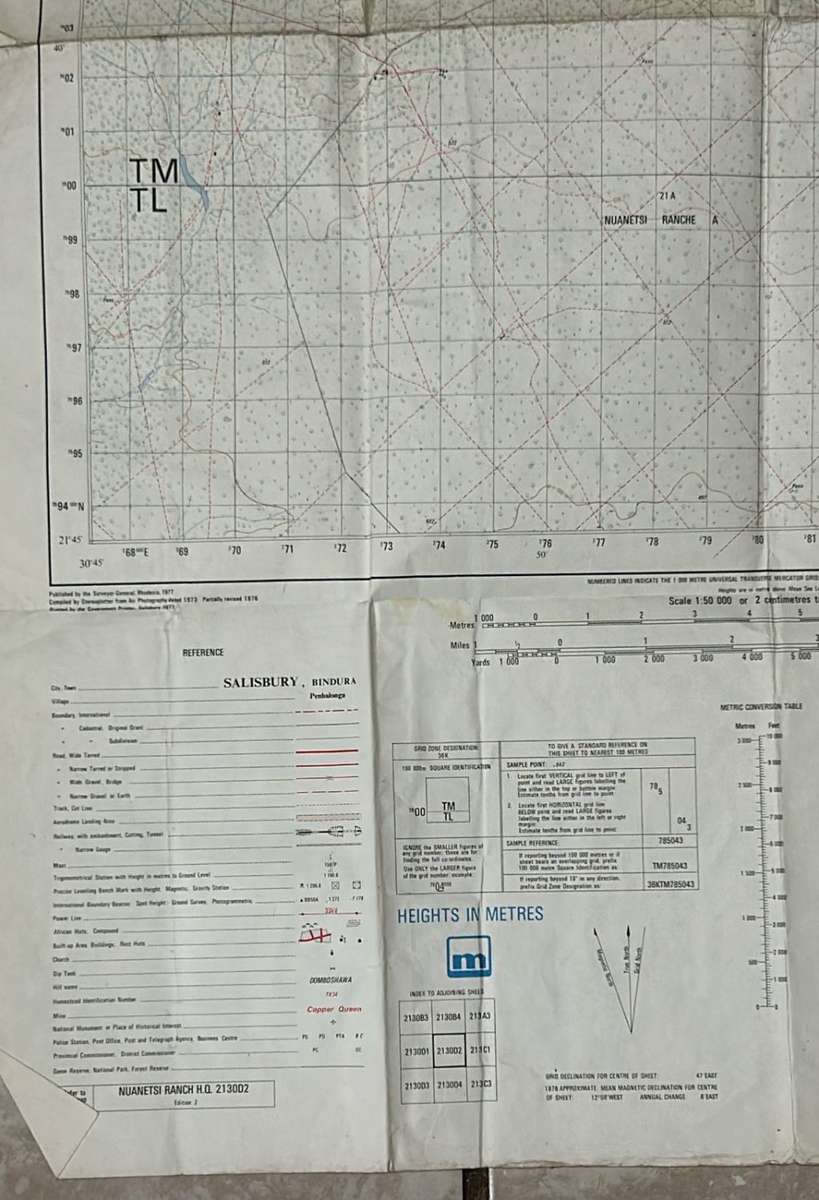 Rhodesia - Vintage Map ( Poor Condition )