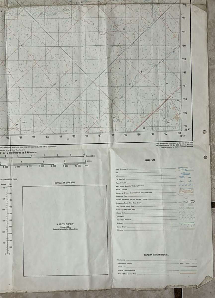 Rhodesia - Vintage Map ( Poor Condition )