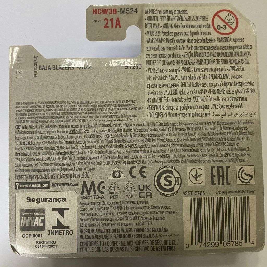 Hotwheels Diecast on Card:2022 Baja Blazers