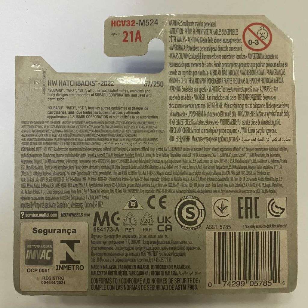 Hotwheels Diecast on Card:2022 HW Hatchbacks