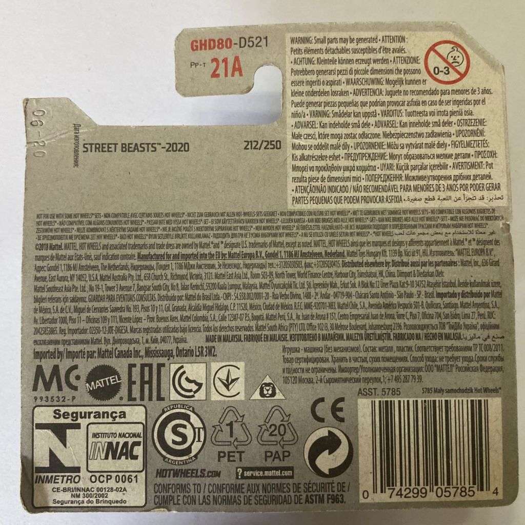 Hotwheels Diecast on Card:2020 Street Beasts