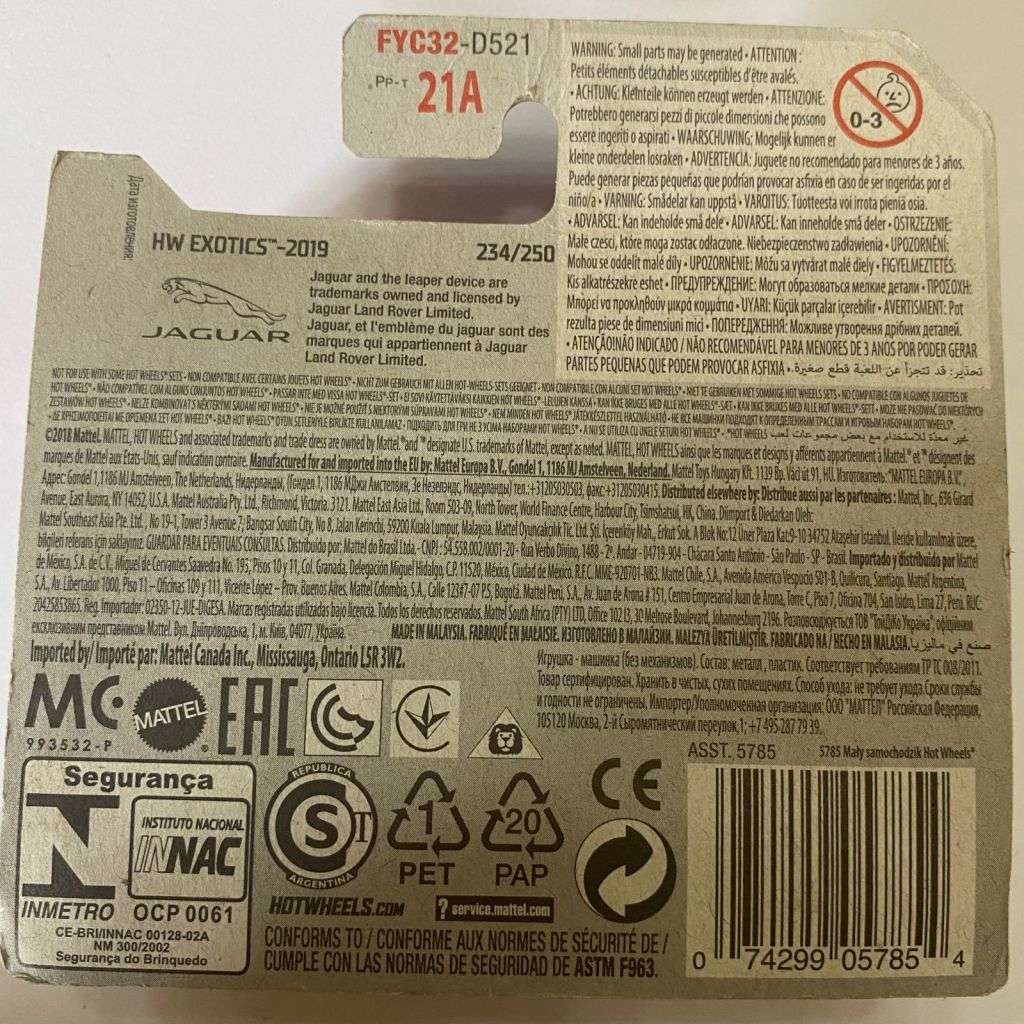 Hotwheels Diecast on Card:2019 HW Exotics