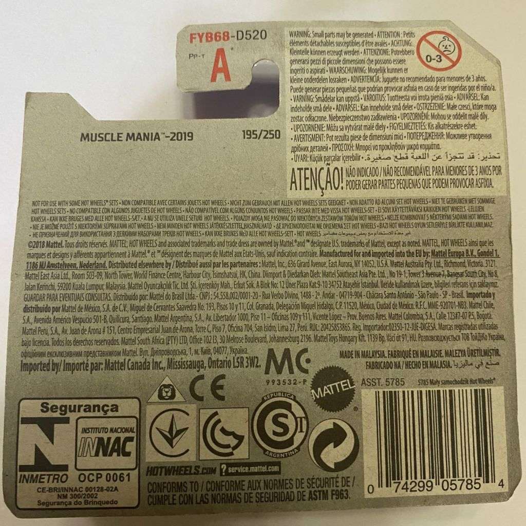 Hotwheels Diecast on Card:2019 Muscle Mania