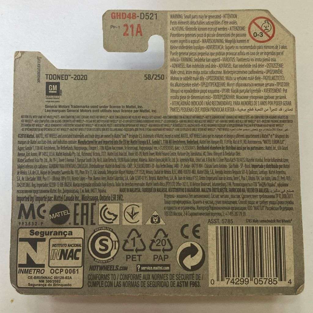 Hotwheels Diecast on Card:2020 Tooned