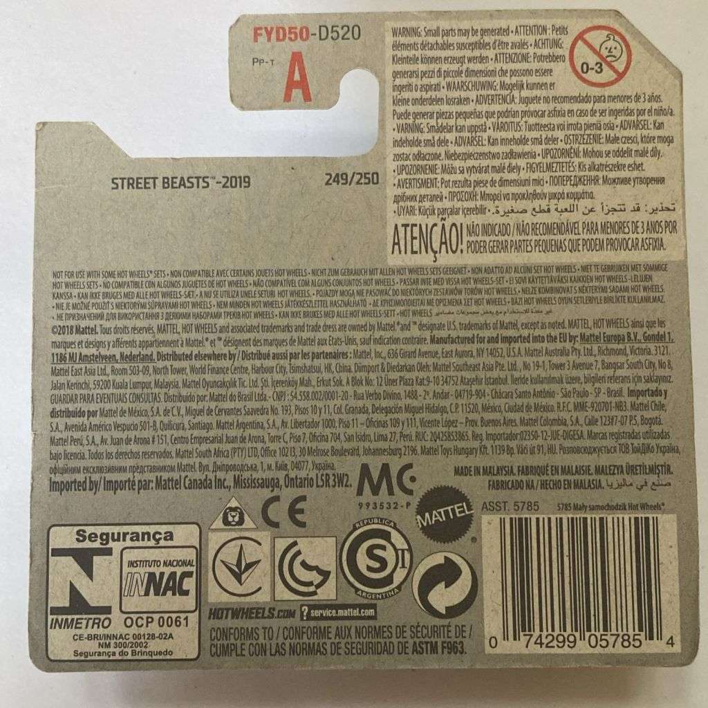 Hotwheels Diecast on Card:2019 Street Beasts