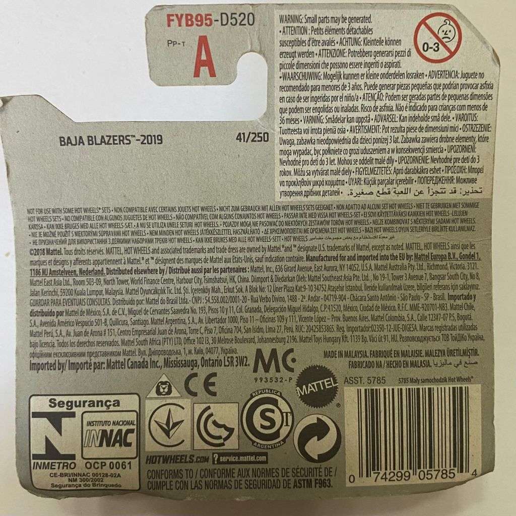 Hotwheels Diecast on Card:2019 Baja Blazers