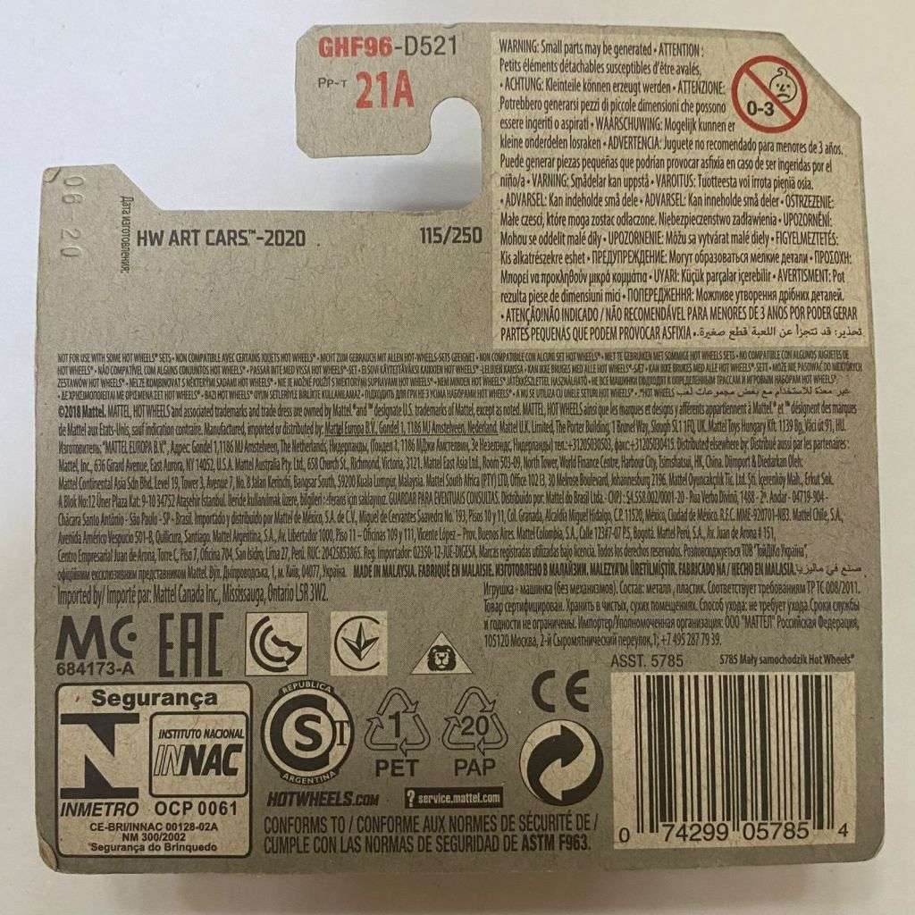 Hotwheels Diecast on Card:2020 Art Cars