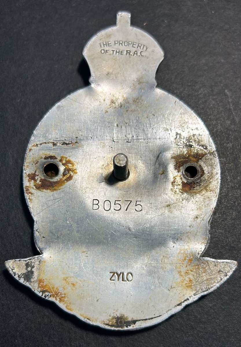 Vintage Royal Automobile Club RAC Motor Sport Member Car Bumper Badge