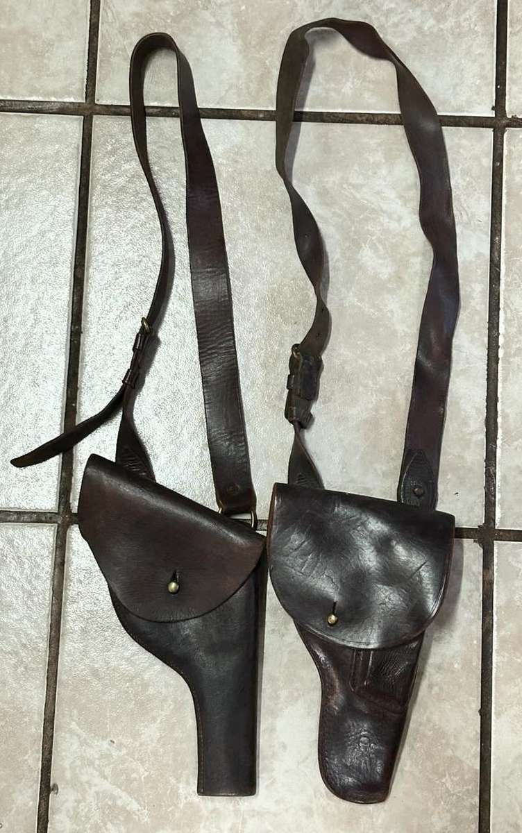 Pair of Leather Gun Holders with Straps