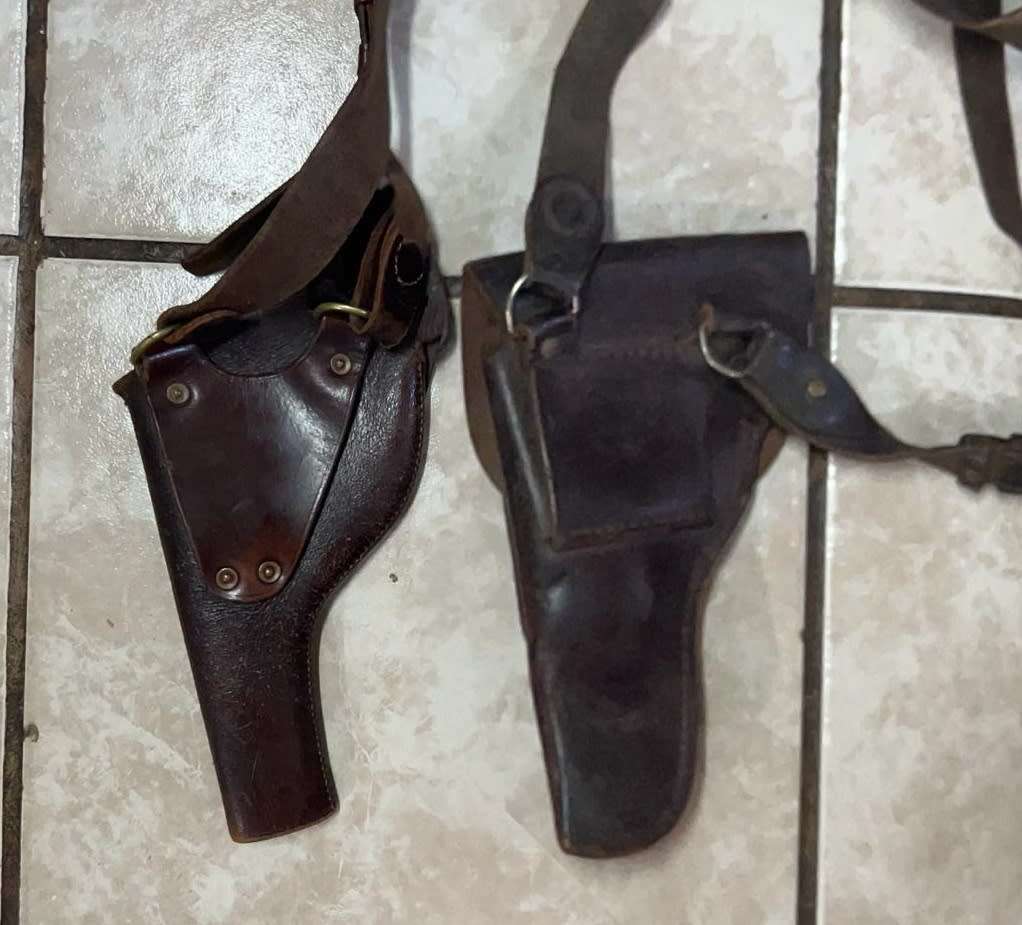 Pair of Leather Gun Holders with Straps