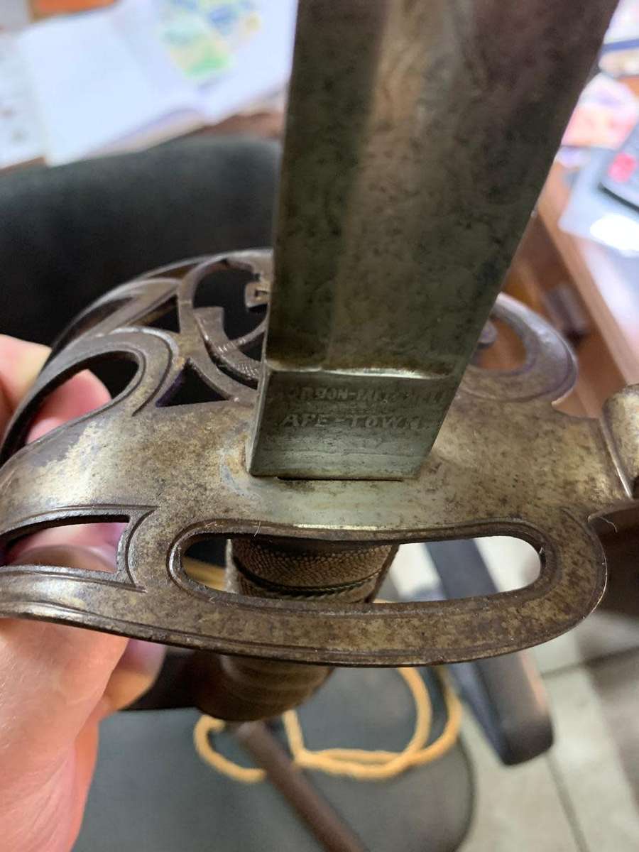 British Pattern 1827 Rifle Brigade NCO`s Infantry Sword Gordon Mitchell & Co Cape Town