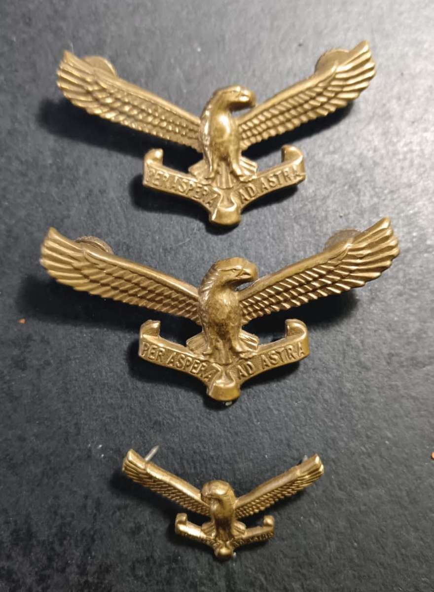 SADF - Air Force Lot ( 2 by Cap Badges and 1 Collar )