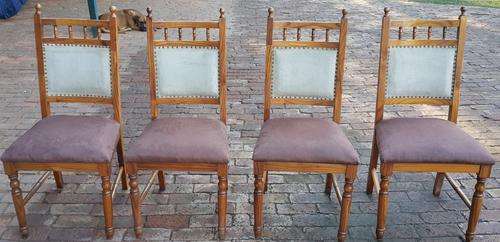 4 x vintage pine chairs