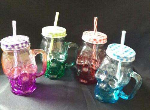 Skull Drinking Jar SET OF TWO