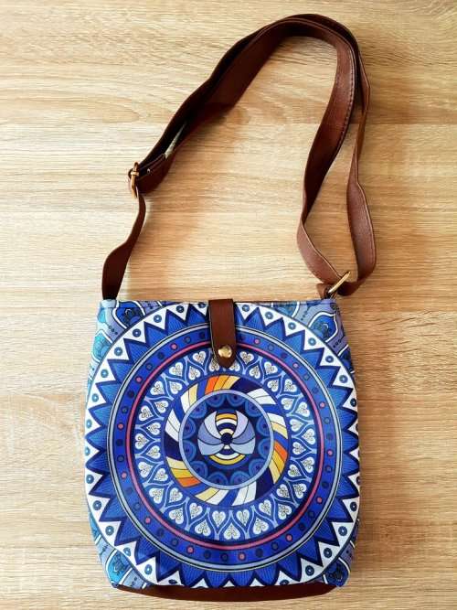 Mandala Sling Bag, Pleather Floral Bag, Gypsy Bag