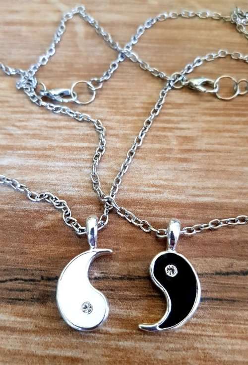 Yin Yang Necklace Set, Opposites Attract, Balanced Life, Spiritual Jewellery, Friendship Lovers Set