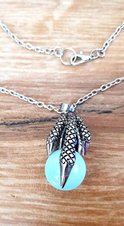 Dragon Claw Crystal Necklace | Opalite | Organic Jewellery | Mystical Creature | Esoteric
