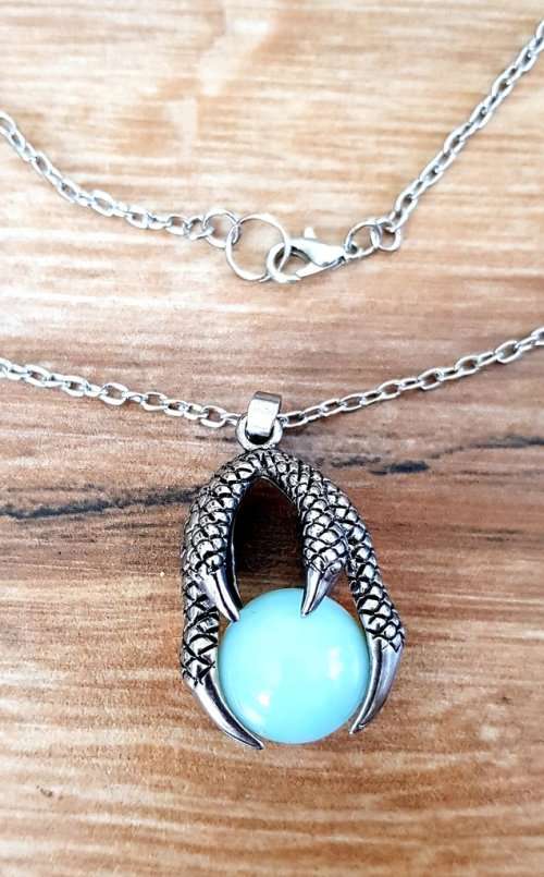 Dragon Claw Crystal Necklace | Opalite | Organic Jewellery | Mystical Creature | Esoteric