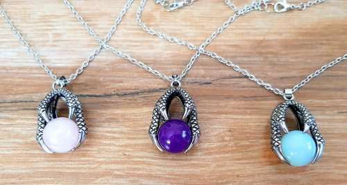 Dragon Claw Crystal Necklace | Opalite | Organic Jewellery | Mystical Creature | Esoteric