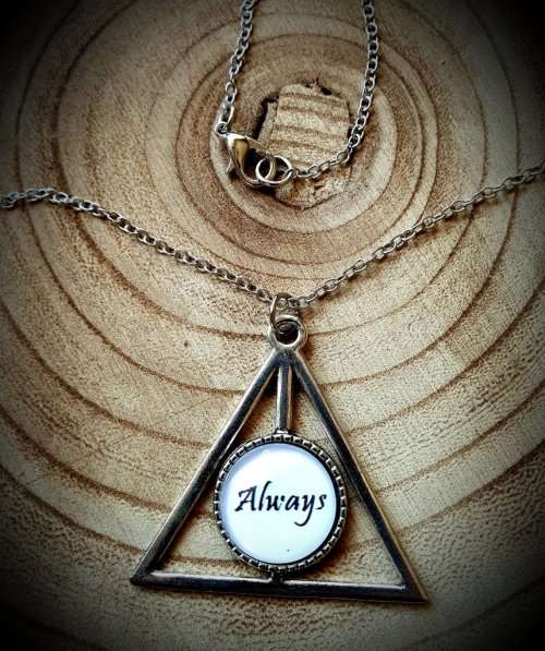 Always Deathly Hallows Harry Potter Necklace, Fandom Cabochon Necklace