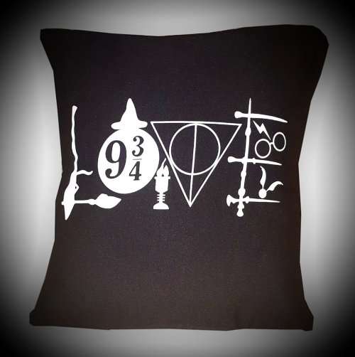 LOVE Harry Potter Scatter Cushion, Potterhead Throw Pillow, HP Fandom Accessories