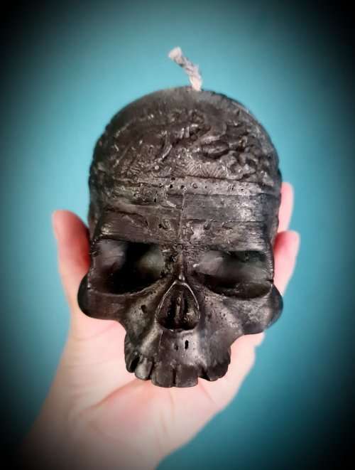 Black Skull Wax Candle