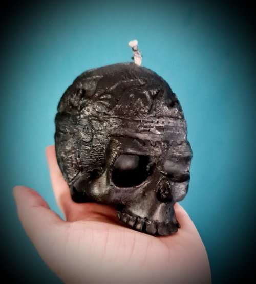 Black Skull Wax Candle