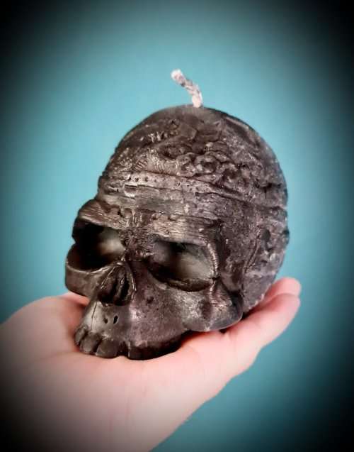 Black Skull Wax Candle