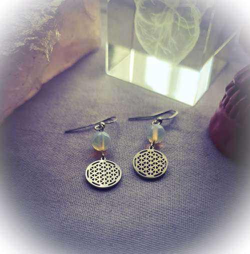 Seed Of Life Opalite Earrings